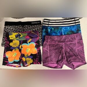 Assorted Women's Athletic Shorts - Floral, Blue, and Pink